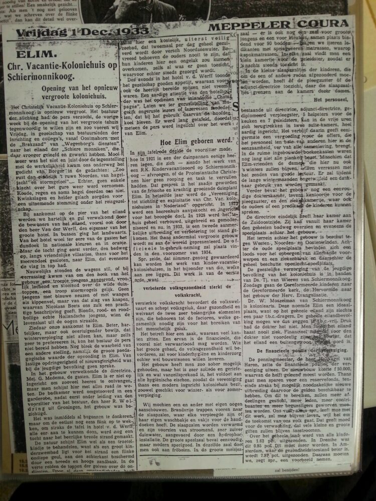 Krantenartikel uit 1933