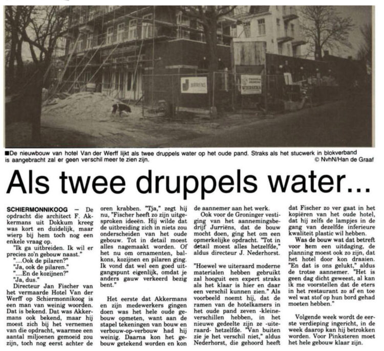 Verbouwing in Nieuwsblad v/h Noorden 1-4-1994